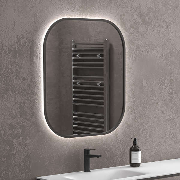 Καθρέπτης με κρυφό φωτισμό SHARON Black KARAG 60x70cm