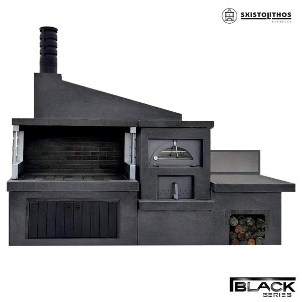 Σετ μπάρμπεκιου χτιστό BC 345 Black series Sxistolithos