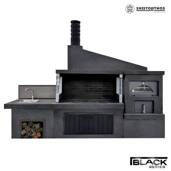 Σετ μπάρμπεκιου χτιστό BC 350 Black series Sxistolithos